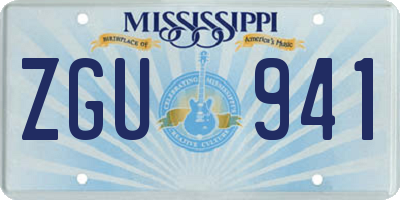MS license plate ZGU941