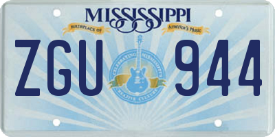 MS license plate ZGU944