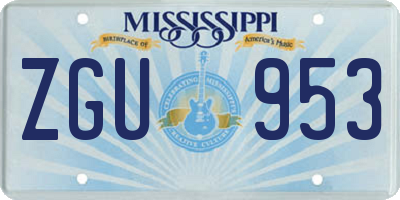 MS license plate ZGU953