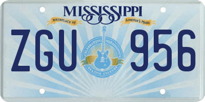 MS license plate ZGU956