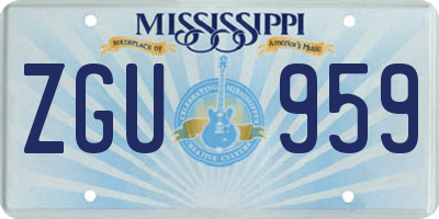 MS license plate ZGU959
