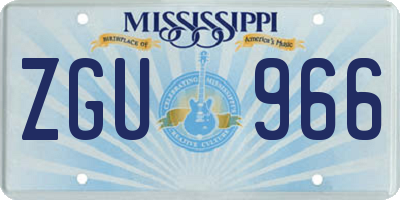MS license plate ZGU966