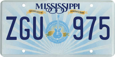 MS license plate ZGU975