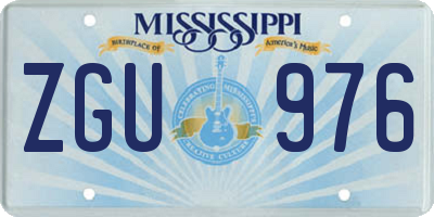 MS license plate ZGU976