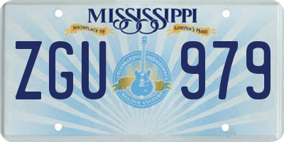 MS license plate ZGU979