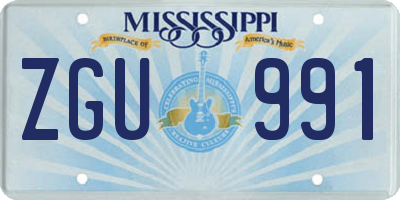 MS license plate ZGU991