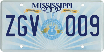 MS license plate ZGV009