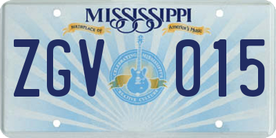 MS license plate ZGV015