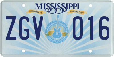 MS license plate ZGV016