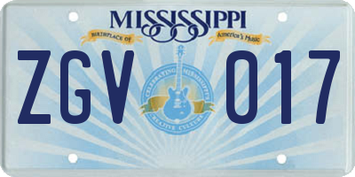 MS license plate ZGV017