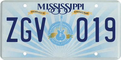 MS license plate ZGV019