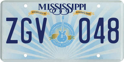 MS license plate ZGV048