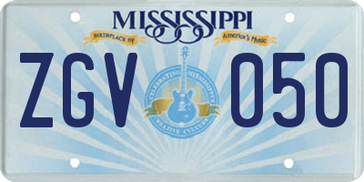 MS license plate ZGV050