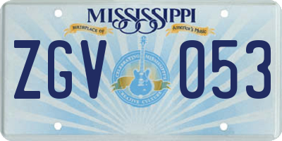 MS license plate ZGV053