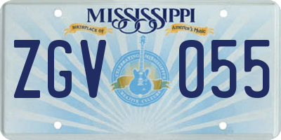 MS license plate ZGV055