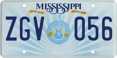 MS license plate ZGV056