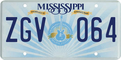 MS license plate ZGV064
