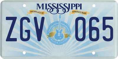 MS license plate ZGV065