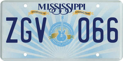 MS license plate ZGV066