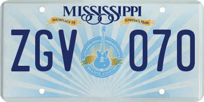 MS license plate ZGV070