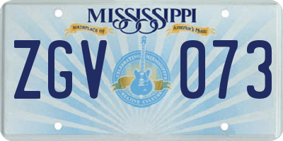 MS license plate ZGV073