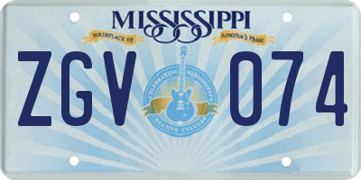 MS license plate ZGV074