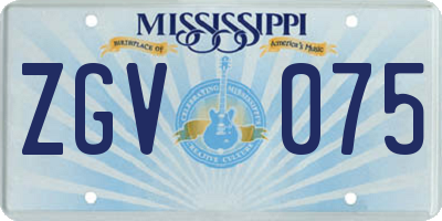 MS license plate ZGV075