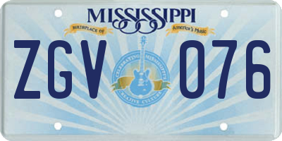 MS license plate ZGV076