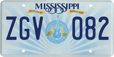 MS license plate ZGV082