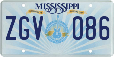MS license plate ZGV086