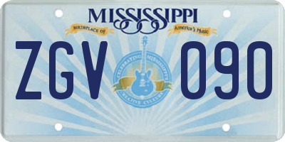 MS license plate ZGV090