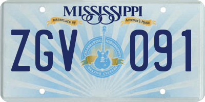MS license plate ZGV091