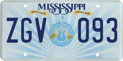 MS license plate ZGV093