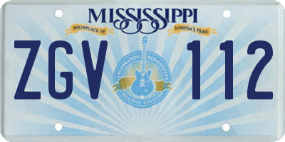 MS license plate ZGV112