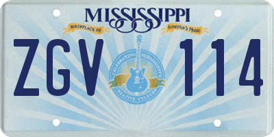 MS license plate ZGV114