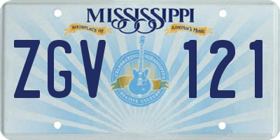 MS license plate ZGV121