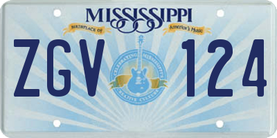 MS license plate ZGV124