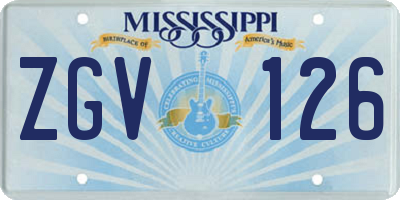 MS license plate ZGV126