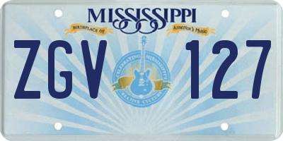 MS license plate ZGV127