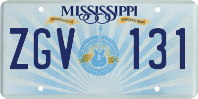 MS license plate ZGV131