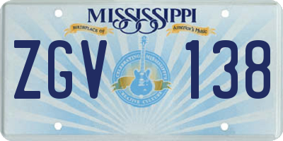 MS license plate ZGV138