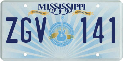 MS license plate ZGV141