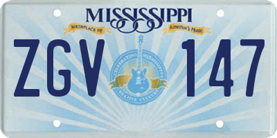 MS license plate ZGV147
