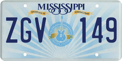 MS license plate ZGV149