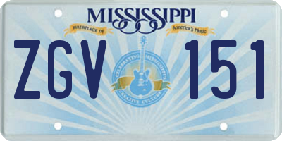 MS license plate ZGV151