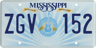 MS license plate ZGV152