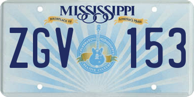 MS license plate ZGV153