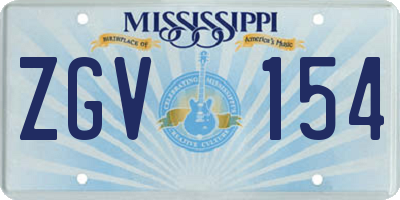 MS license plate ZGV154