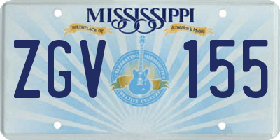 MS license plate ZGV155