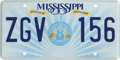 MS license plate ZGV156